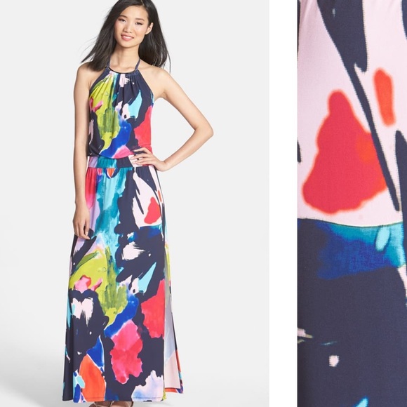 Trina Turk Dresses & Skirts - Trina Turk vibrant floral halter maxi dress